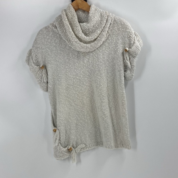 Fia Italia Handloomed cream boho oversized relax fit turtleneck tunic sweater - Picture 4 of 12